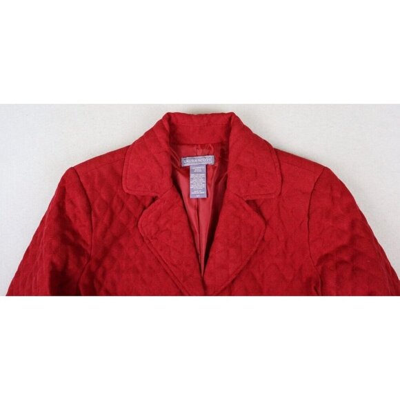 LAURA SCOTT - WOMEN'S RED SOFT QUILTED MICROFIBER JACKET - SIZE S - Picture 3 of 6